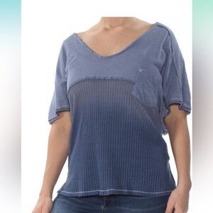 Free People Women Sun Dial Linen Blend Dip Dye T-Shirt.  Sz XS lots of s…